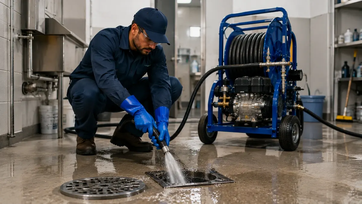 Floor Drain Hydro Jet Cleaning in Placentia