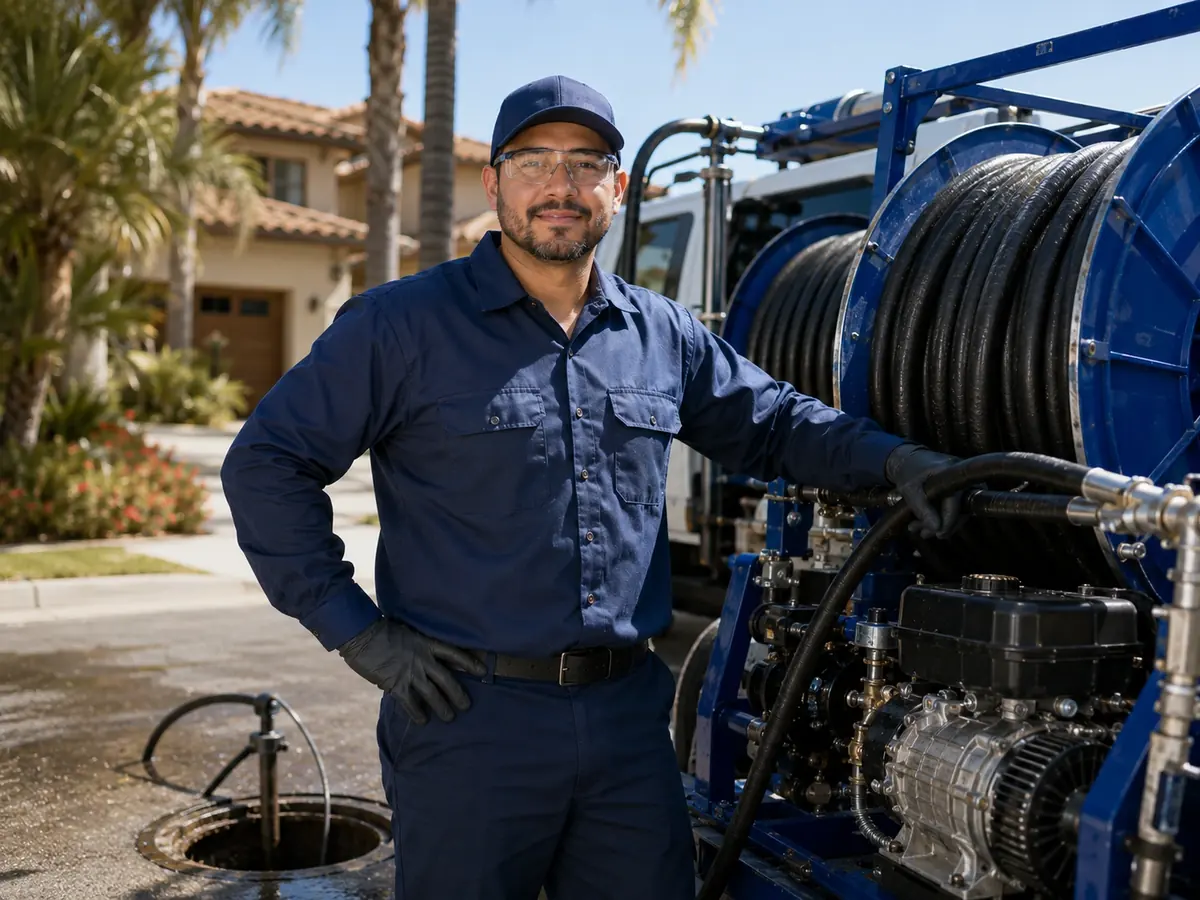Hydro jet sewer cleaning in Placentia