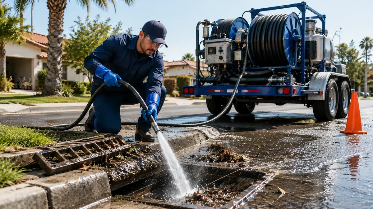 Storm Drain Hydro Jet Cleaning in Placentia